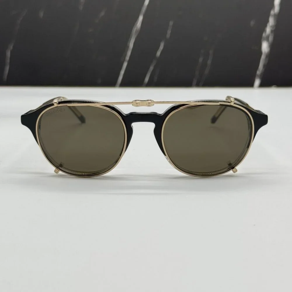 NEW GUCCI GG1212S 002 SUNGLASSES MEN ROUND BLACK EYEWEAR